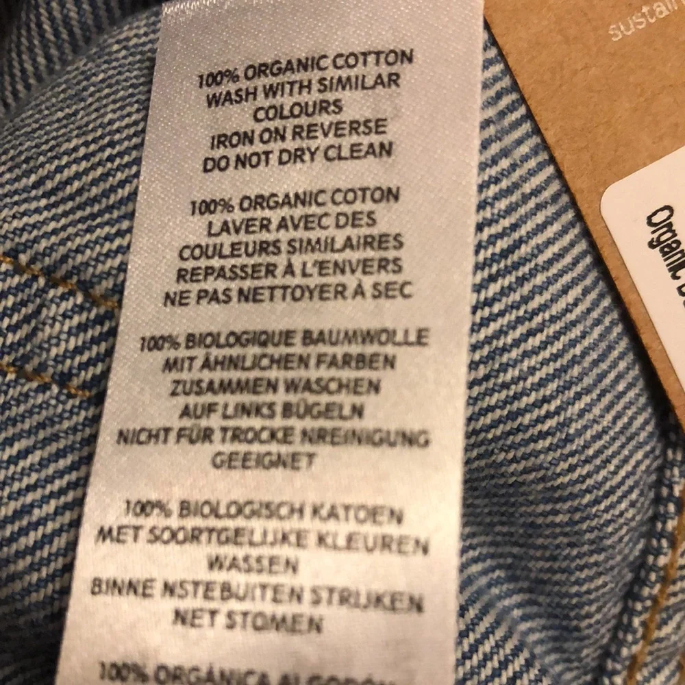 Nasty Gal light blue 💯 % organic cotton split hem straight jeans size 0/…